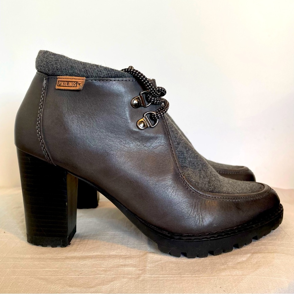 Pikolinos Connelly laced heeled booties.